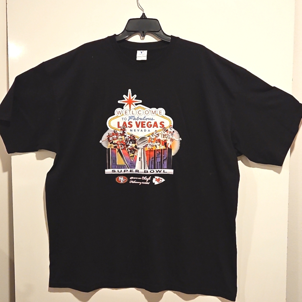 Super Bowl LVIII 49ers vs. Chiefs February 2024 Black Short sleeve tee Sz. 3XL - Picture 1 of 7